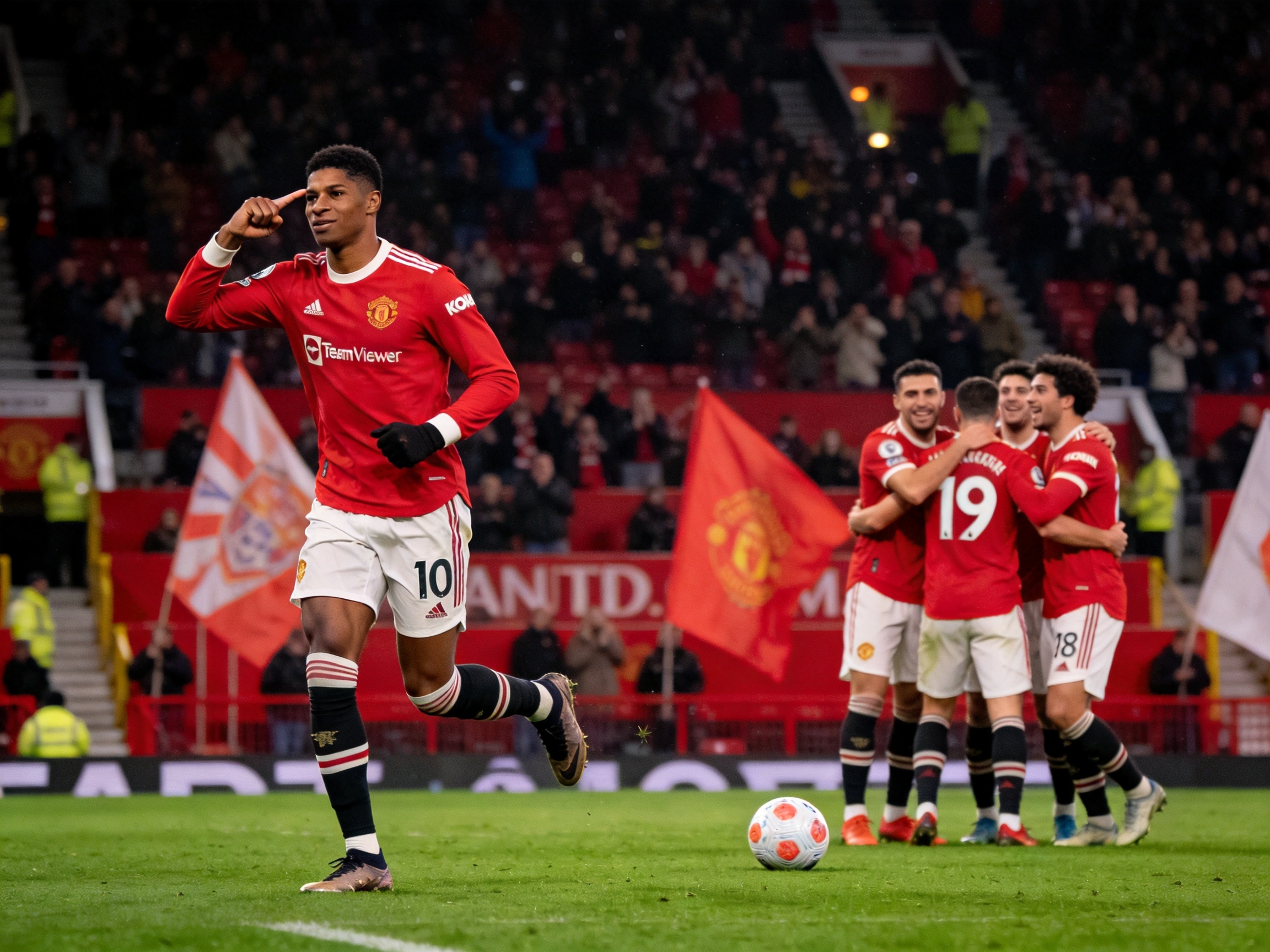 英超战报：曼联主场2-1逆转切尔西，拉什福德破门庆祝